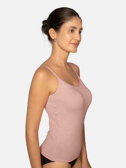 Full Coverage Non-Padded Wirefree Cotton Elastane Camisole with Adjustable Straps – CAMMY