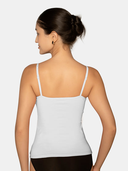 Full Coverage Non-Padded Wirefree Cotton Elastane Camisole with Adjustable Straps – CAMMY
