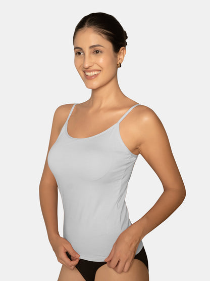 Full Coverage Non-Padded Wirefree Cotton Elastane Camisole with Adjustable Straps – CAMMY