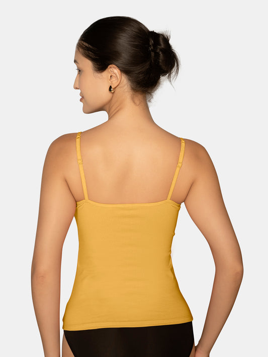 Full Coverage Non-Padded Wirefree Cotton Elastane Camisole with Adjustable Straps – CAMMY
