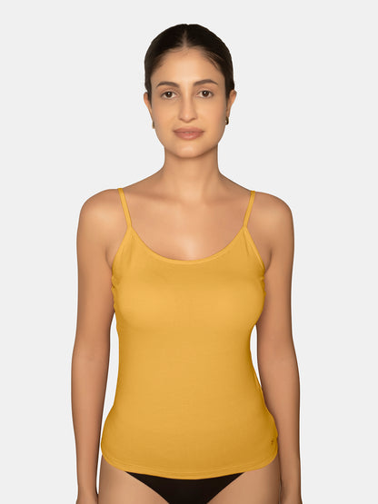 Full Coverage Non-Padded Wirefree Cotton Elastane Camisole with Adjustable Straps – CAMMY