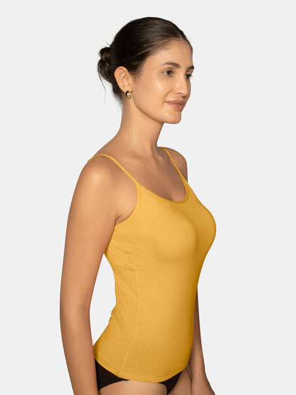 Full Coverage Non-Padded Wirefree Cotton Elastane Camisole with Adjustable Straps – CAMMY