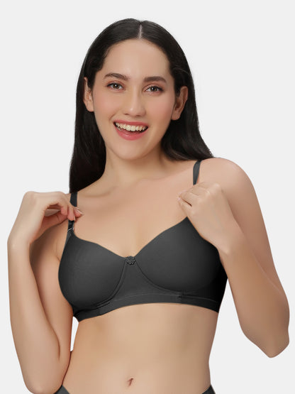 Non Padded Wirefree Cotton Polyester Moderate Coverage Minimizer Bra with Detachable Straps – Catwalk