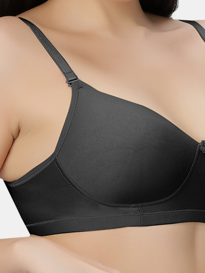 Non Padded Wirefree Cotton Polyester Moderate Coverage Minimizer Bra with Detachable Straps – Catwalk