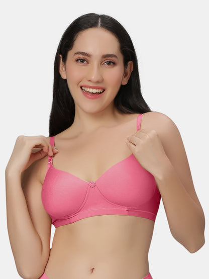 Non Padded Wirefree Cotton Polyester Moderate Coverage Minimizer Bra with Detachable Straps – Catwalk
