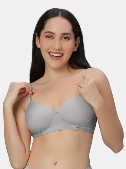 Non Padded Wirefree Cotton Polyester Moderate Coverage Minimizer Bra with Detachable Straps – Catwalk