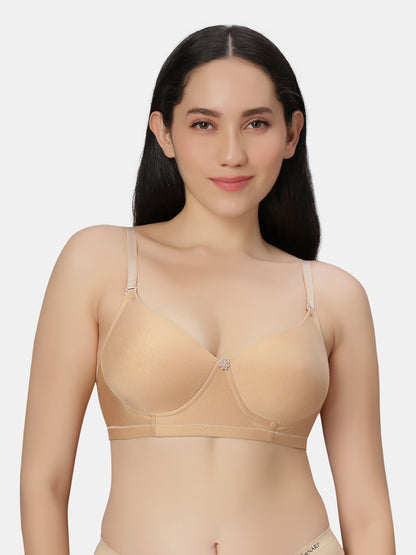Non Padded Wirefree Cotton Polyester Moderate Coverage Minimizer Bra with Detachable Straps – Catwalk
