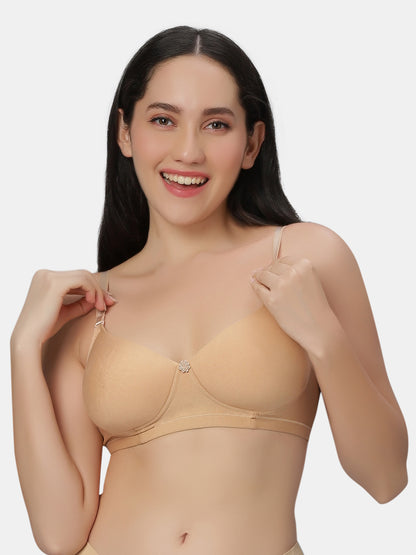 Non Padded Wirefree Cotton Polyester Moderate Coverage Minimizer Bra with Detachable Straps – Catwalk