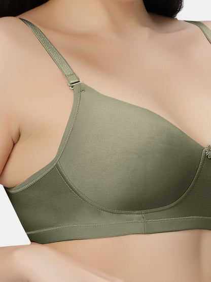 Non Padded Wirefree Cotton Polyester Moderate Coverage Minimizer Bra with Detachable Straps – Catwalk