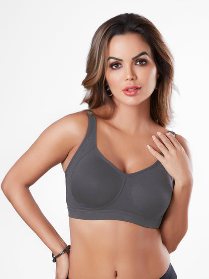 Non Padded Wirefree Cotton Spandex Full Coverage Everyday Bra with Broad Adjustable Straps – CLARA