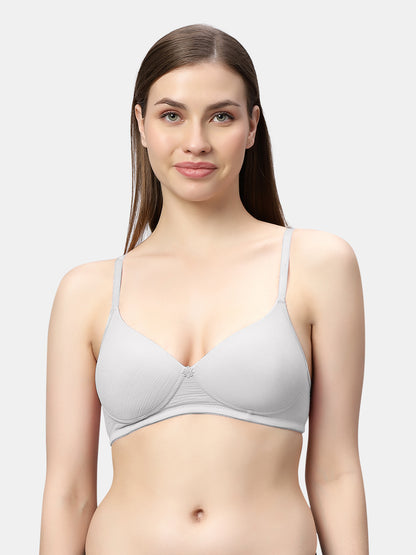 Comfortable Lightly Padded Wirefree T-Shirt Bra with Moderate Coverage and Adjustable Straps – COCO