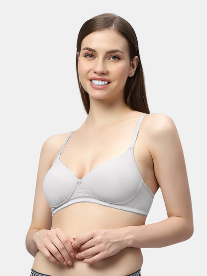Comfortable Lightly Padded Wirefree T-Shirt Bra with Moderate Coverage and Adjustable Straps – COCO