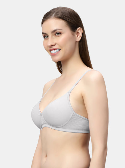 Comfortable Lightly Padded Wirefree T-Shirt Bra with Moderate Coverage and Adjustable Straps – COCO