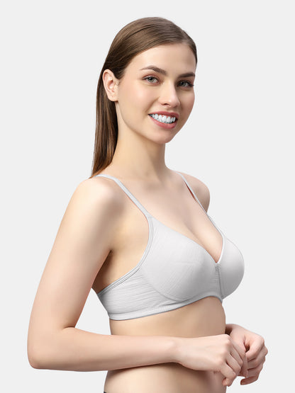 Comfortable Lightly Padded Wirefree T-Shirt Bra with Moderate Coverage and Adjustable Straps – COCO
