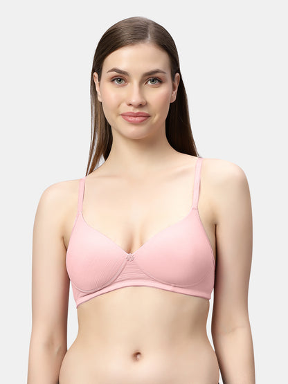 Comfortable Lightly Padded Wirefree T-Shirt Bra with Moderate Coverage and Adjustable Straps – COCO