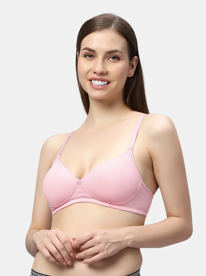 Comfortable Lightly Padded Wirefree T-Shirt Bra with Moderate Coverage and Adjustable Straps – COCO