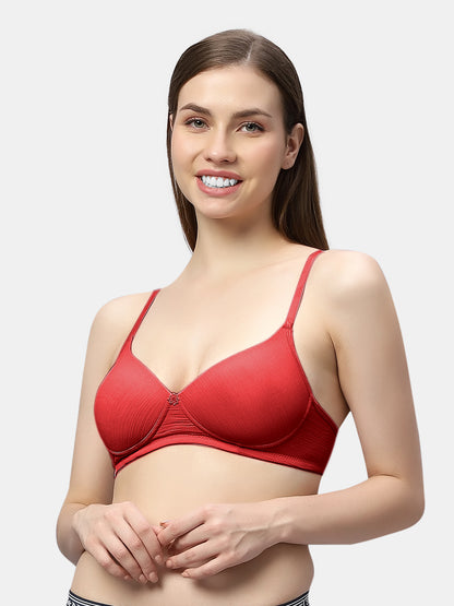 Comfortable Lightly Padded Wirefree T-Shirt Bra with Moderate Coverage and Adjustable Straps – COCO