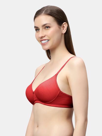 Comfortable Lightly Padded Wirefree T-Shirt Bra with Moderate Coverage and Adjustable Straps – COCO