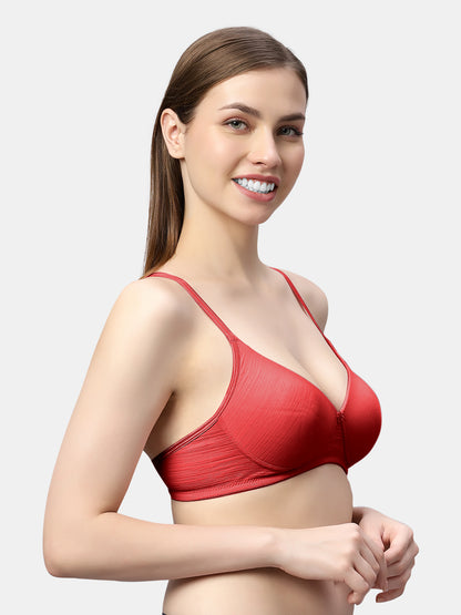 Comfortable Lightly Padded Wirefree T-Shirt Bra with Moderate Coverage and Adjustable Straps – COCO