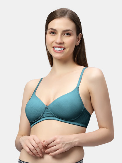 Comfortable Lightly Padded Wirefree T-Shirt Bra with Moderate Coverage and Adjustable Straps – COCO