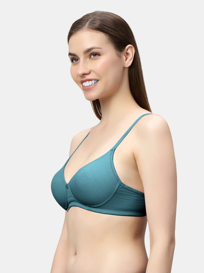 Comfortable Lightly Padded Wirefree T-Shirt Bra with Moderate Coverage and Adjustable Straps – COCO