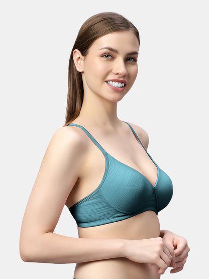 Comfortable Lightly Padded Wirefree T-Shirt Bra with Moderate Coverage and Adjustable Straps – COCO