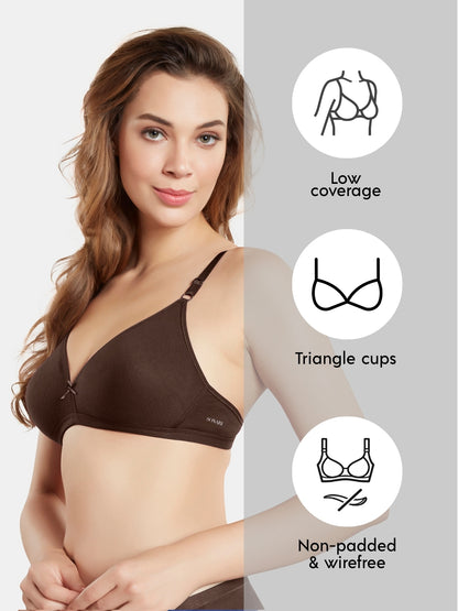 Non Padded Wirefree Medium Coverage Polyester Cotton Everyday Bra with Adjustable Straps – OMANIA