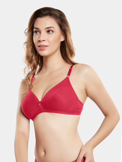 Non Padded Wirefree Medium Coverage Polyester Cotton Everyday Bra with Adjustable Straps – OMANIA