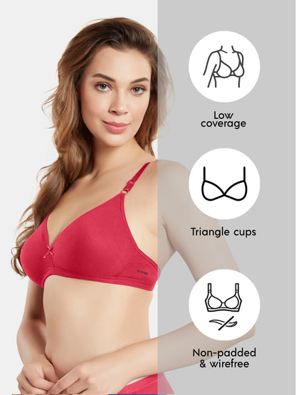 Non Padded Wirefree Medium Coverage Polyester Cotton Everyday Bra with Adjustable Straps – OMANIA