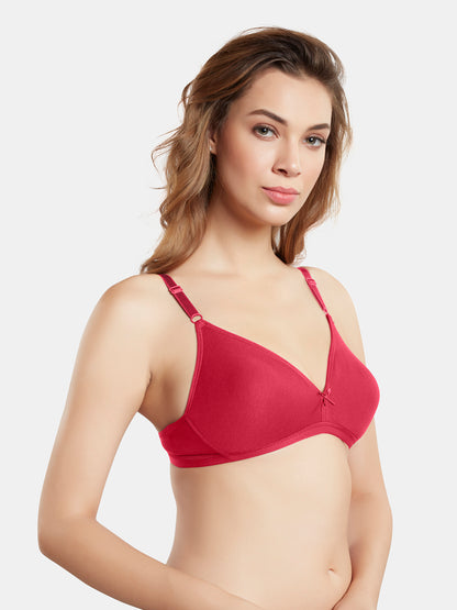 Non Padded Wirefree Medium Coverage Polyester Cotton Everyday Bra with Adjustable Straps – OMANIA