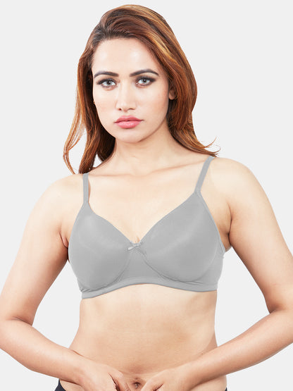 Comfortable-Lightly-Padded-Non-Wired-T-shirt-Bra-with-Moderate-Coverage-and-Adjustable-Straps-Coco-Grey-Front