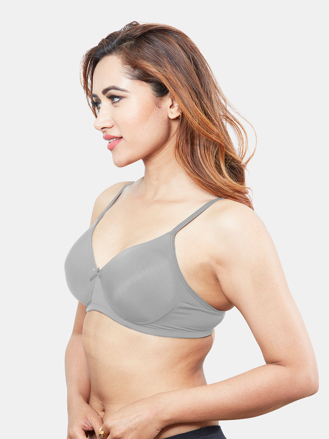 Comfortable-Lightly-Padded-Non-Wired-T-shirt-Bra-with-Moderate-Coverage-and-Adjustable-Straps-Coco-Grey-Left