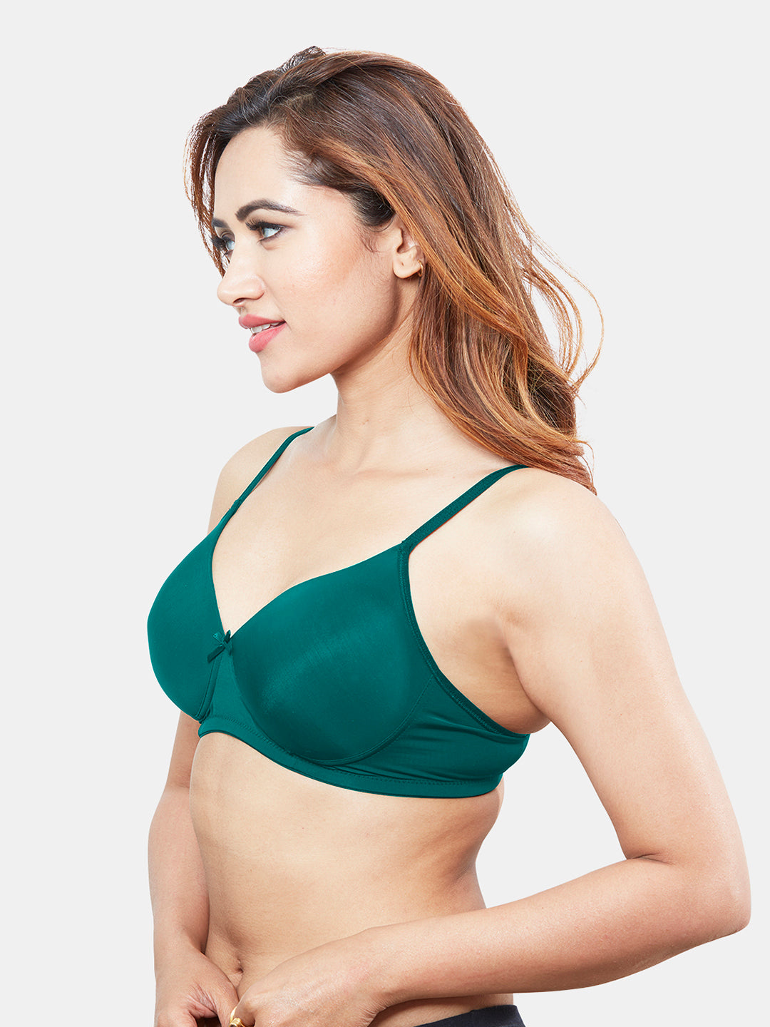 Comfortable-Lightly-Padded-Non-Wired-T-shirt-Bra-with-Moderate-Coverage-and-Adjustable-Straps-Coco-Ramagreen-Left