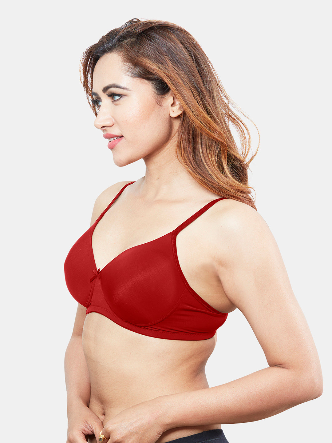 Comfortable-Lightly-Padded-Non-Wired-T-shirt-Bra-with-Moderate-Coverage-and-Adjustable-Straps-Coco-Red-Left