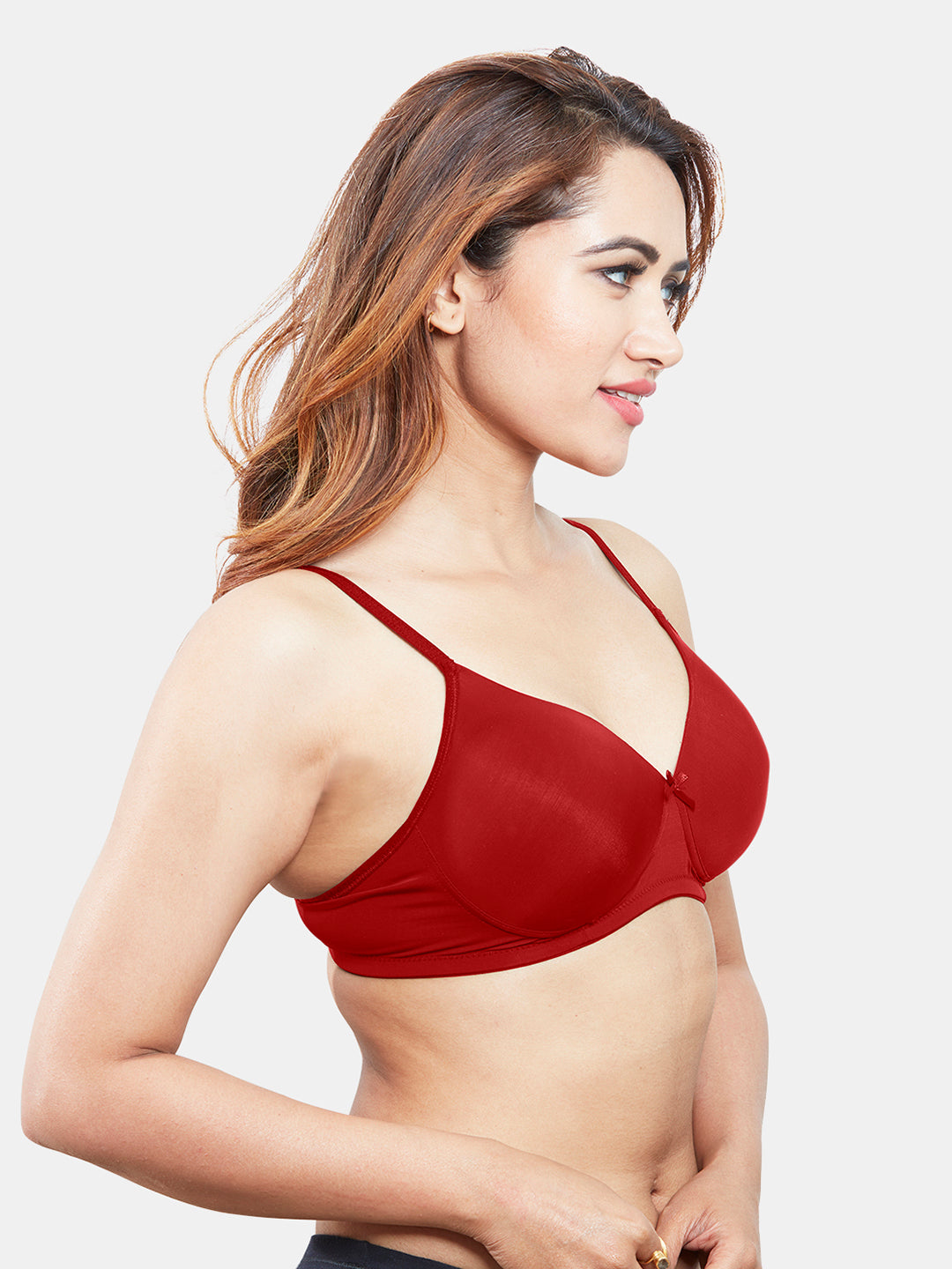 Comfortable-Lightly-Padded-Non-Wired-T-shirt-Bra-with-Moderate-Coverage-and-Adjustable-Straps-Coco-Red-Right