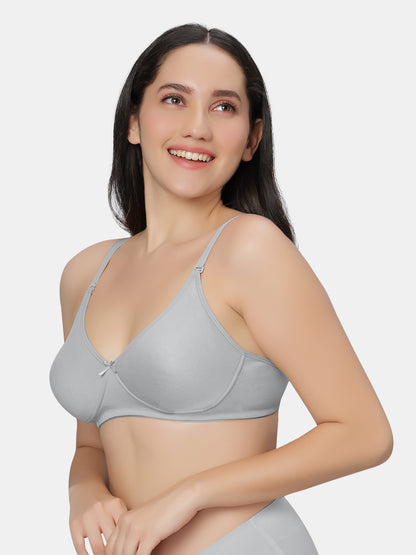 Comfortable-Padded-Non-Wired-T-shirt-Bra-with-Medium-Coverage-Knox-Grey-Left