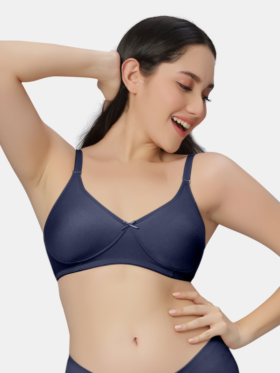 Comfortable-Padded-Non-Wired-T-shirt-Bra-with-Medium-Coverage-Knox-Navy-Lifestye