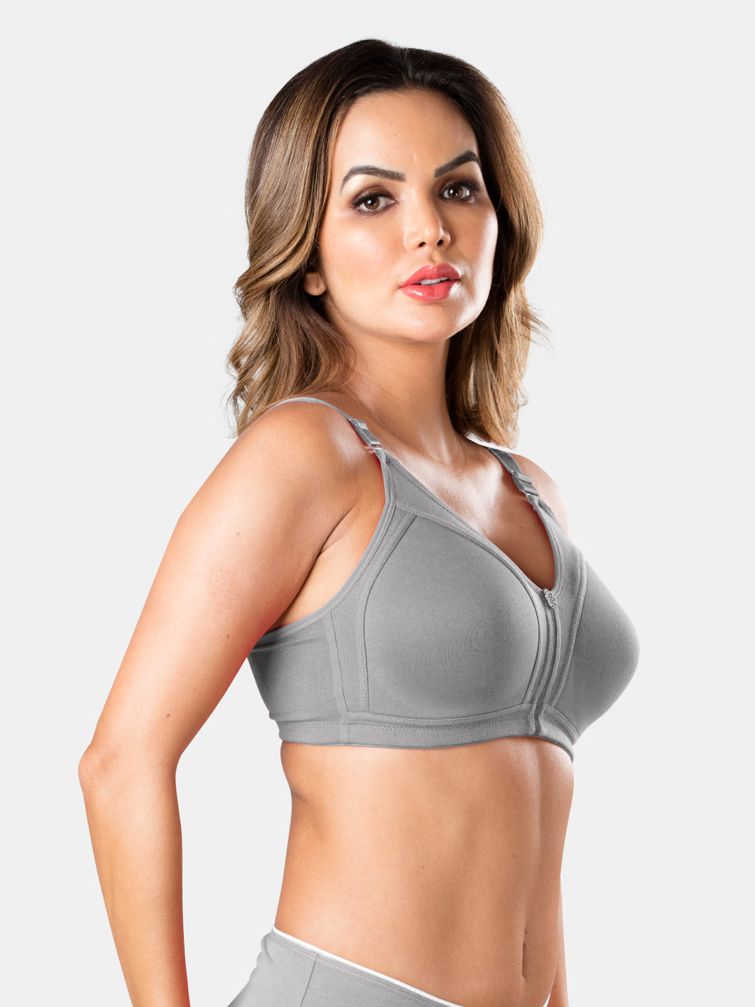 Cotton-Bra-No-Bounce-M-Frame-for-Women-Noodle-Grey-Right