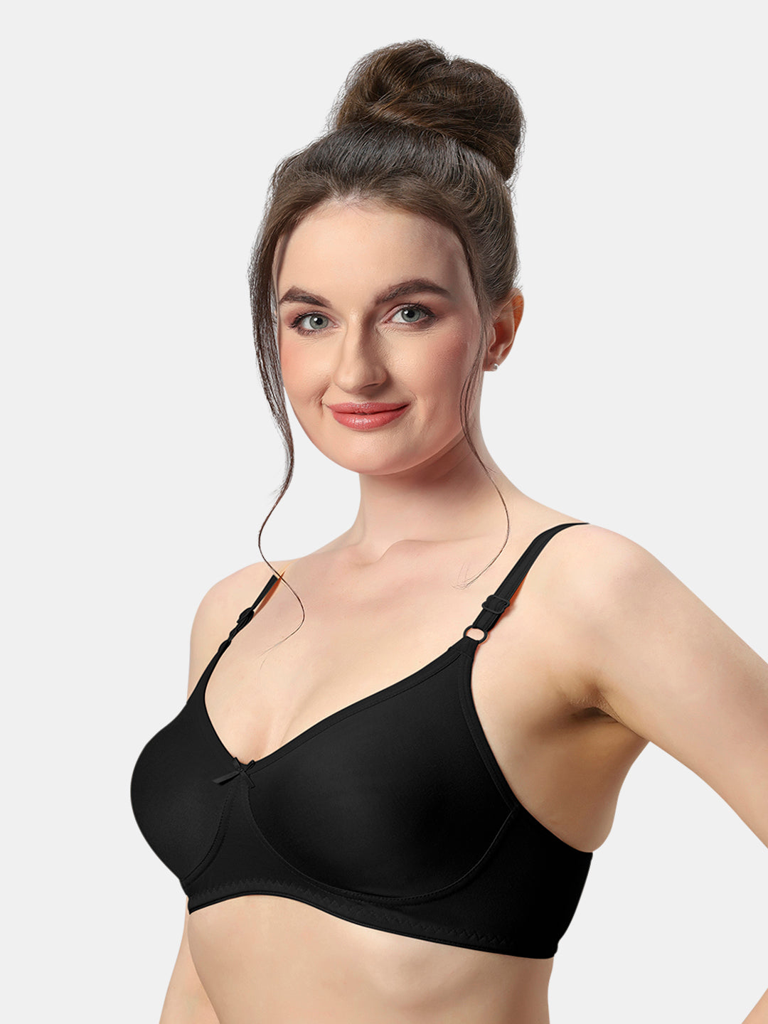 Cotton-Molded-Bra-Albela-Black-Left