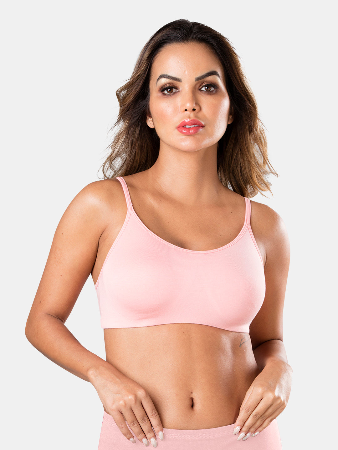 Cotton_Modal-Cami-Bra-Full-coverage-Beginner-Peach-Front