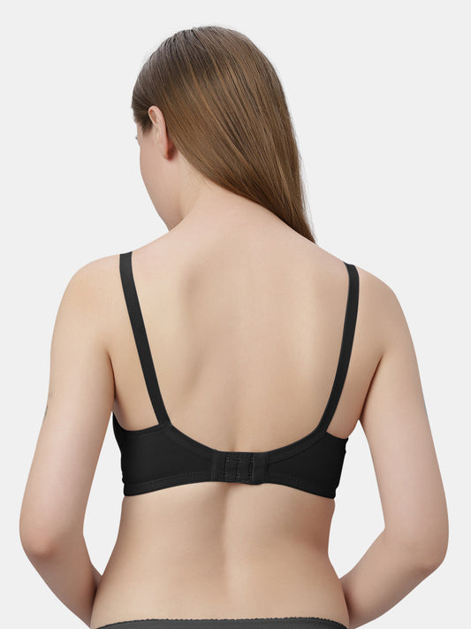 Non Padded Medium Coverage Non Wired T shirt Bra with Side Shapers. Non Padded cups with Adjustable Straps - D 12