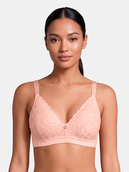 Padded Wirefree Low Coverage Cotton Spandex Lace Fashion Bra with Adjustable Straps – DELAOUR