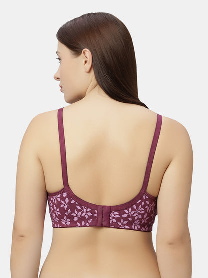 Non-Padded Non-Wired Pure Cotton Bra with Full Coverage and Adjustable Straps - Dove