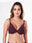 Padded Wired Lace Balconette Romantic Everyday and Special Ocassion Bra with Plunge Neckline and Detachable Straps U Back Hook and Eye Closure - Emily