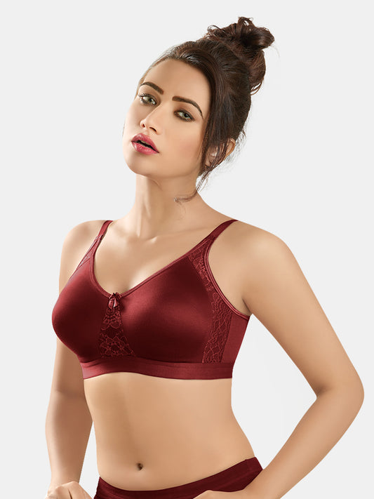 Everyday-Non-Padded-Bra-Banana-Maroon-Front