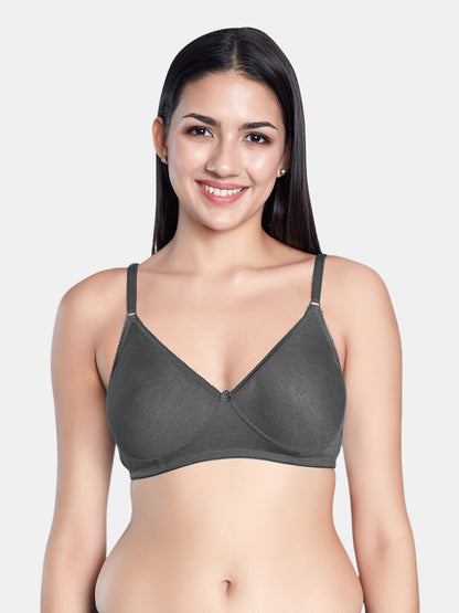 Non-Padded Wirefree Medium Coverage Polycotton Minimizer Bra – FELONG