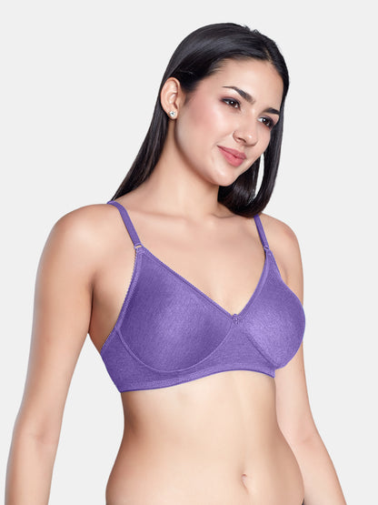 Non-Padded Wirefree Medium Coverage Polycotton Minimizer Bra – FELONG