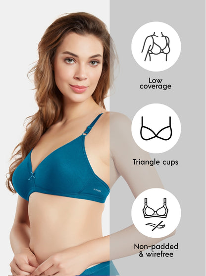 Non Padded Wirefree Medium Coverage Polyester Cotton Everyday Bra with Adjustable Straps – OMANIA