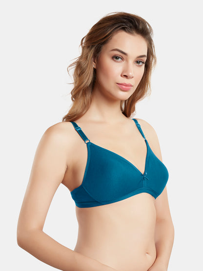Non Padded Wirefree Medium Coverage Polyester Cotton Everyday Bra with Adjustable Straps – OMANIA