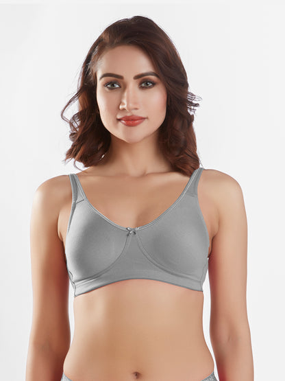 "Non Padded Wirefree Cotton Polyester Medium Coverage Moulded Comfort Bra with Adjustable Straps – Yaris "